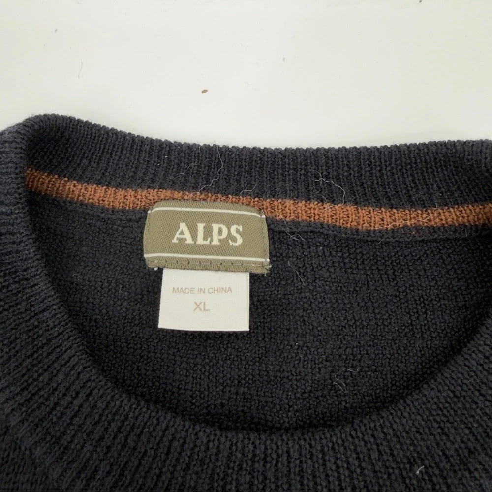 ALPS 100% Wool Black Crewneck Sweater Sz XL Mens
